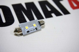Маяк  лампа светодиодная С10W T11 41мм 2 SMD c обманкой 5000K 90Lm 1 шт   