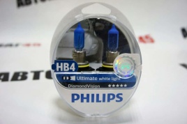 Philips  лампа HВ4 Diamond Vision 12V 51W 5000K ярко-белый 2шт   
