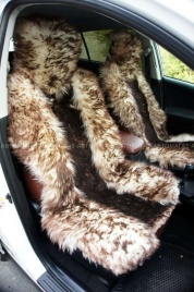 Накидки  комбинированные какао коричневый-белый 140x50см 2шт   