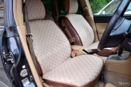 Чехлы  накидки на сиденье лен 2Д бежевый комплект 5шт