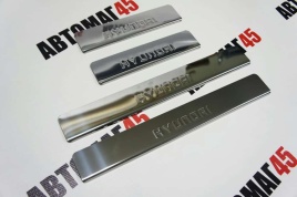 LIDER  Накладки на пороги  Hyundai Solaris Хендай Солярис 2011-2017г 4 шт нержавейка   