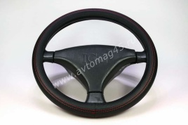 IGG  404 оплетка руля экокожа черный черный с красной отстрочкой   