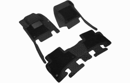Ковры  5D экокожа Toyota Land Cruiser Prado 150 с 09-18г черный с беж.ниткой+ворс компл Like АКЦИЯ! 