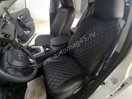 Авточехлы  Toyota RAV4 Тойота Рав4 2018-2025г XA50 экокожа черный модель Байрон   