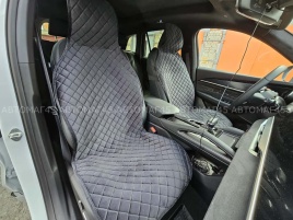 Автотренд  Накидки на сиденье на силиконе без боков велюр черный c черной ниткой 2шт