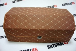 Органайзер  багажника кофр экокожа коричневый с бежевой ниткой 50 x 30 x 30см MAXIMAL Middle  