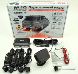 AVS PS-524  Парктроник цветной LCD-дисплей 4 датчика D 22мм черный   