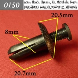 0150 Клипса пистон для Acura Honda Hyundai Kia Lexus Mitsubishi Toyota 