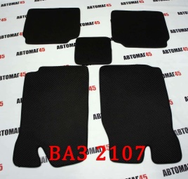 EVA ЭВА  коврики в салон ВАЗ 2101 2107 черные рисунок ромб комплект 5шт   