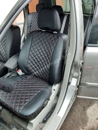 Авточехлы  Nissan X-Trail Ниссан Х-Трейл 2001-2007г кузов T30 экокожа черная ромб   