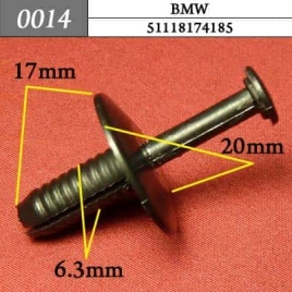 0014 Клипса пистон для BMW 6,5мм