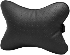 Тоша Подушка под шею экокожа черная перфорированная 1шт   