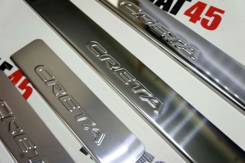 Dollex  Накладки на пороги  Hyundai Creta 1 Хендай Крета 1 2015-2021г 4 шт нержавейка    фото 3