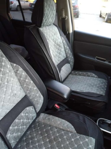 Чехлы  накидки на сиденье лен форма 2Д серый передние 2шт    фото 10