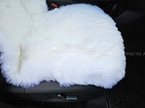 Накидки  короткий ворс мутон белый на коже 140х55см 2шт    фото 4