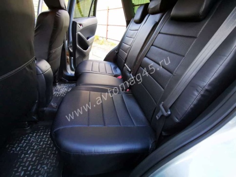 Авточехлы  Mazda CX-5 Мазда СХ-5 низ 1/1 верх 3/3 экокожа черная    фото 4
