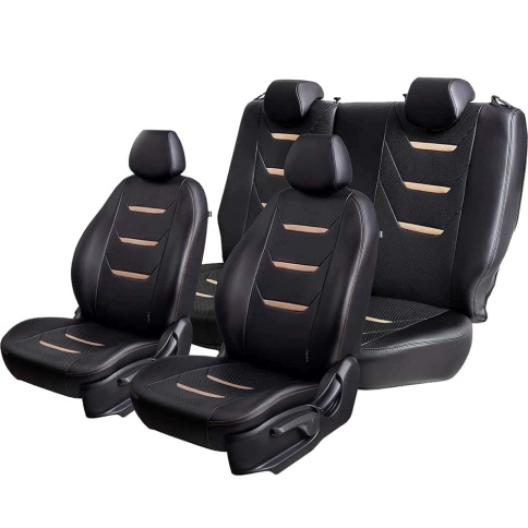 Авточехлы  Toyota RAV4 Тойота Рав4 2006-2012г XA30 экокожа черная с бежевой вставкой ромб Турин 2    фото 1