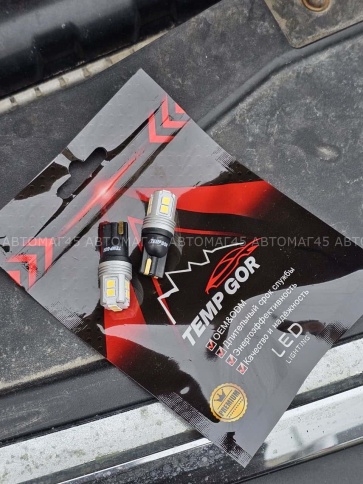 TGOR  лампа светодиодная W5W  480Lm 10SMD 12-24v с обманкой 2шт гарантия 1мес    фото 2