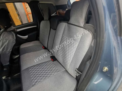 Чехлы  накидки на сиденье лен форма 2Д серый комплект 5шт  фото 2