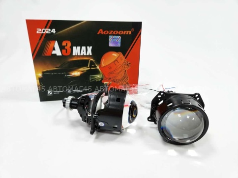 Aozoom  A3 Max 2024 светодиодные Би-Led линзы 3.0" 12V 49W 5500K 4200Lm 1 чип гарантия 12 месяцев    фото 10