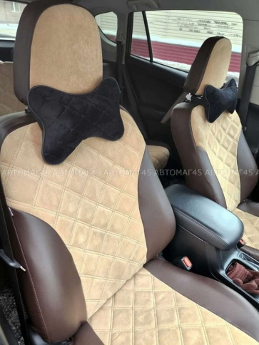 Maximal Подушка косточка под шею велюр черная с черной ниткой 26х19см 1шт    фото 3