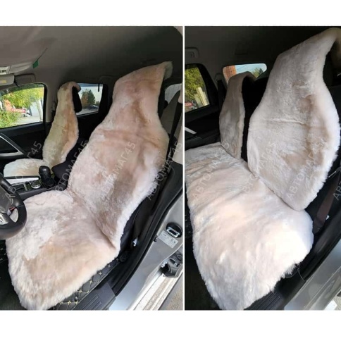 Рус Автотренд  Накидки короткий ворс мутон бежевый 140x55 на весь салон 5шт    фото 1