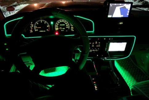 C2R Неоновая нить для подсветки салона LGX-G3 зеленый 3м фото 2