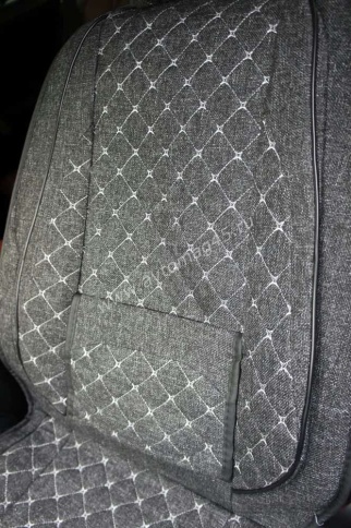 Чехлы  накидки на сиденье лен форма 2Д серый передние 2шт    фото 8