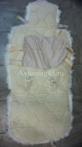 Накидка  на сиденье длинный ворс белый 140х55см 1шт    фото 5