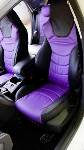 Динас  чехлы универсальные экокожа черный фиолетовый комплект    фото 5