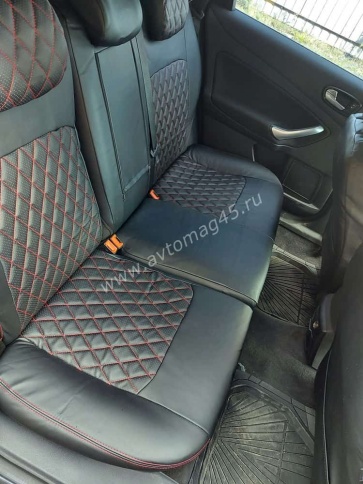 Авточехлы  Ford Mondeo IV Форд Мондео 4 2007-2014г экокожа черная ромб    фото 6
