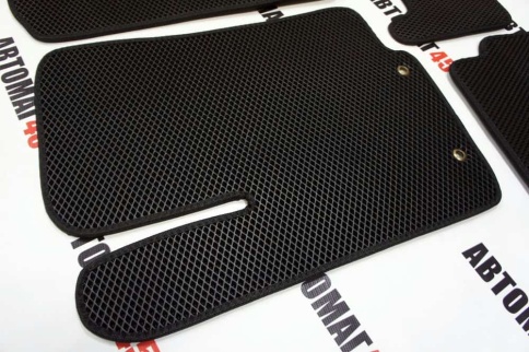 EVA ЭВА  коврики в салон Kia Rio 2011-2017г Hyundai Solaris 2011-2017г черные рисунок ромб компл 5шт фото 6