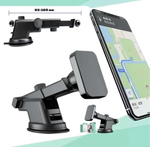KPR держатель телефона на лобовое стекло магнитный телескопический черный    фото 3