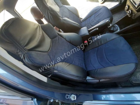 Динас  чехлы универсальные экокожа черная замша черная комплект    фото 5