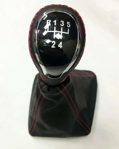 TLT Ручка КПП Lada 2110 2112 хром черный с красной ниткой с пыльником    фото 5