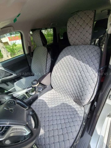 Чехлы  накидки на сиденье лен 2Д серый передние 2шт LEX   фото 13