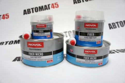 NOVOL  шпатлевка FIBER со стекловолокном 1,8кг  фото 2