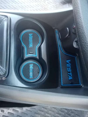 Коврики в ниши Лада Lada Веста Vesta синие буквы 6пр. фото 2