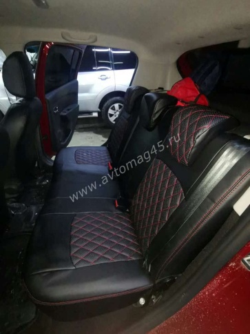 Авточехлы  Renault Logan Stepway с 2013г Renault Sandero Stepway с 2015г 2/3 экокожа черный ромб фото 5