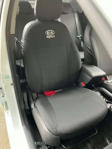 Авточехлы  Kia Rio Киа Рио 2011-2017г жаккард ЛОГО    фото 4