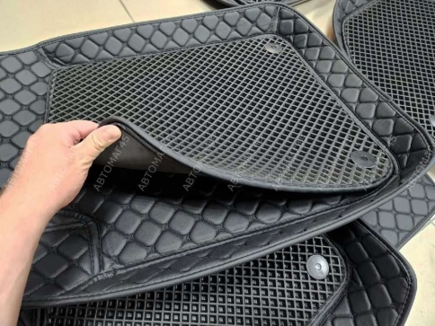 Коврики универсальные с бортиком экокожа съемный eva черный комплект 5шт    фото 2