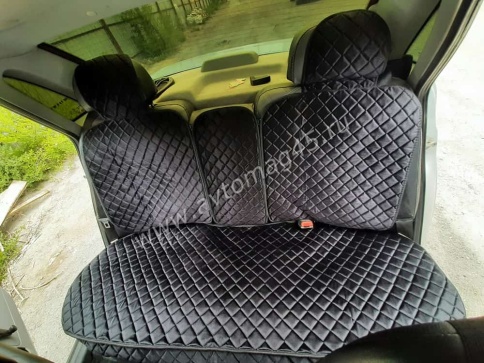 888-а  Накидки на сиденье с боками задний ряд велюр черный 2шт    фото 1