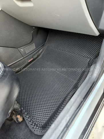 EVA ЭВА 3D коврики в салон Лада Приора ВАЗ 2110 черный рисунок ромб комплект 5шт CITY Press форма  фото 2