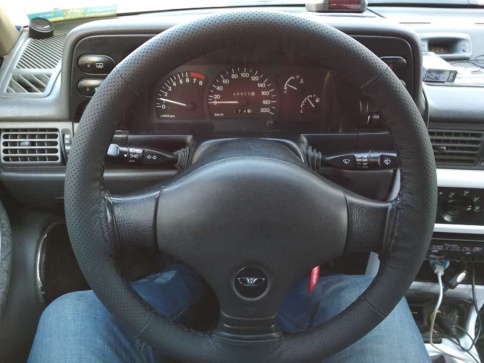 Autoprofi  оплетка руля под шнуровку натуральная кожа перфорация черная нитки игла    фото 2