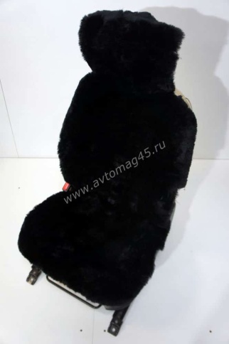 Рус Автотренд  Накидки короткий ворс мутон черный без подклада с боками 140х55см 2шт    фото 2