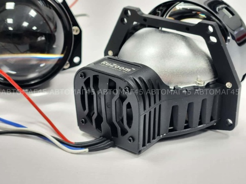 Ruzoom AS001 2024  светодиодные Би-Led линзы 3.0" 12V 60-65W 6000K 4400Lm 2 чипа гарантия 12 месяцев фото 3