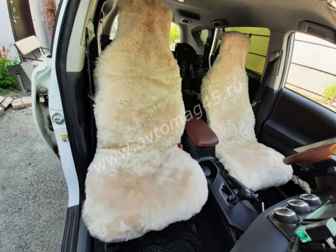 Рус Автотренд  Накидки короткий ворс мутон бежевый 140x55 2шт    фото 4