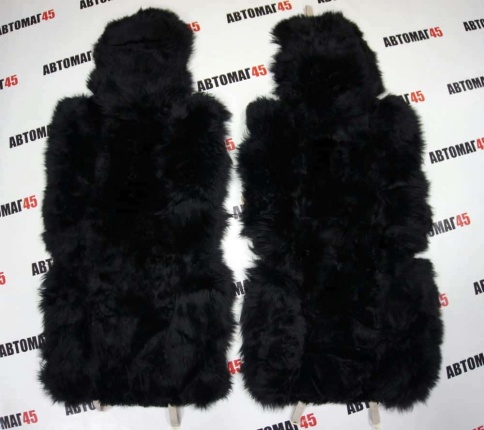 Накидки меховые комбинированные черный 142x55см 2шт    фото 1