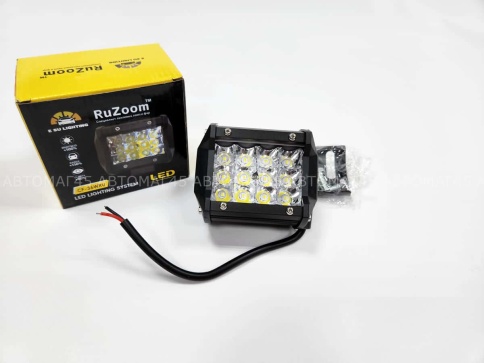 Ruzoom CF-36WRU фара светодиодная 12 диодов 6000К 1000Lm 12V  квадрат 36Вт дальний свет 1шт гар 1мес фото 2