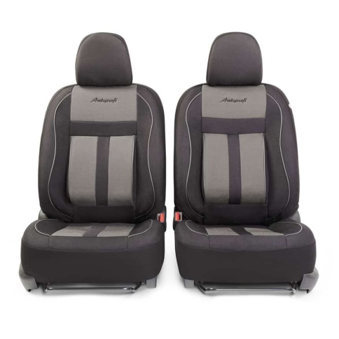 Autoprofi Сushion Comfort  чехлы универсальные черно-серые поясничная поддержка эко-хлопок 15 предм фото 4